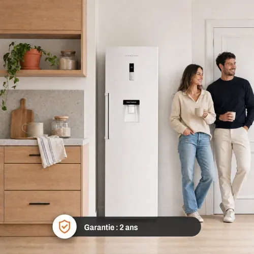 Réfrigérateur 1 porte SIGNATURE SFM373DWAQUA 373L Blanc vue de profil
