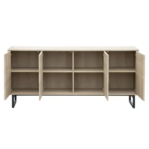 Buffet 4 portes L.178 VALENTINE imitation chêne clair