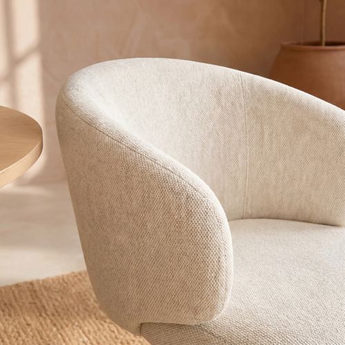 Lot de 2 chaises pivotantes ADELE tissu beige