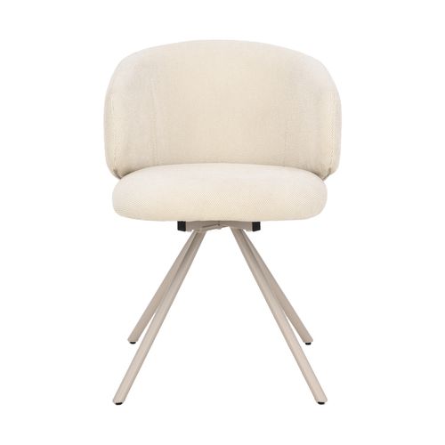 Lot de 2 chaises pivotantes ADELE tissu beige vue de face