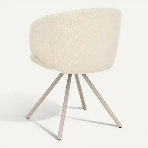 Lot de 2 chaises pivotantes ADELE tissu beige vue de derrière