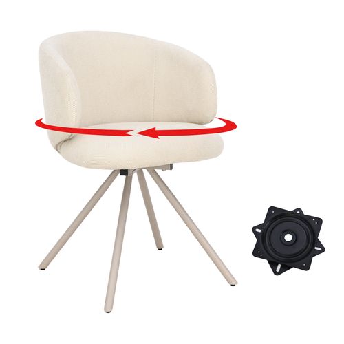 Lot de 2 chaises pivotantes ADELE tissu beige