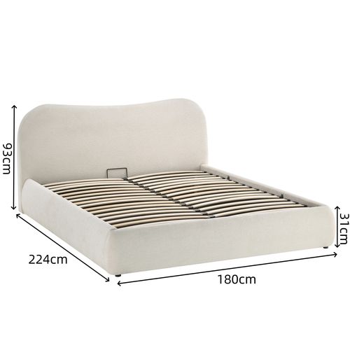 Lit coffre 160x200 cm ALIZEE tissu beige