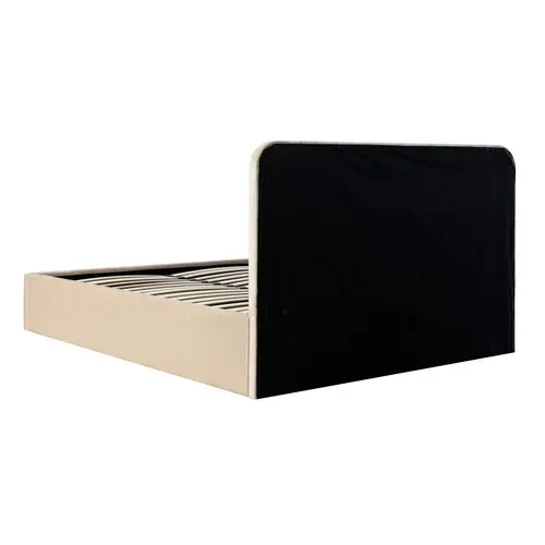 Lit coffre 140x190 cm velours beige ANNA