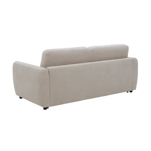 Canapé 3 places convertible SOMMEA tissu crème vue de derrière