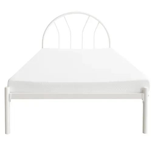 Lit avec sommier 90x190 cm SUNSHINE métal blanc