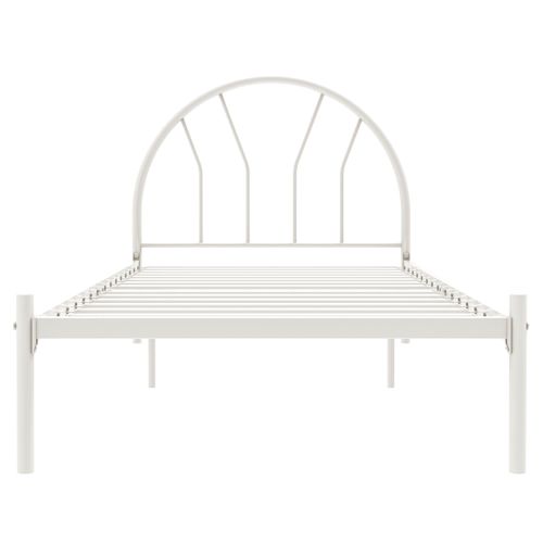 Lit avec sommier 90x190 cm SUNSHINE métal blanc