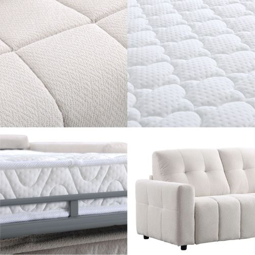 Canapé convertible express 3 places SOFTY tissu beige matelas 12 cm