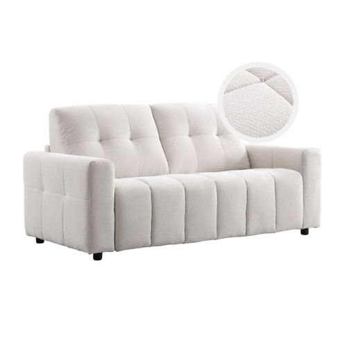 Canapé convertible express 3 places SOFTY tissu beige matelas 12 cm