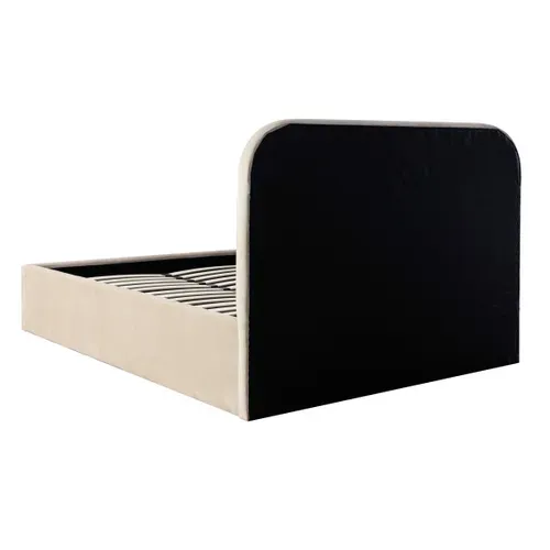 Lit coffre 140x190 cm velours beige LUCIA