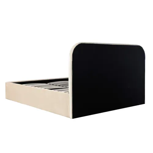 Lit coffre 160x200 cm velours beige LUCIA