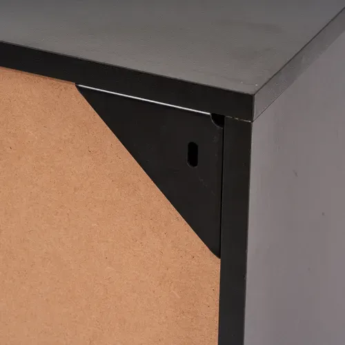 Meuble à chaussures suspendu ou à poser ALAIN imitation chêne et noir vue détaillée