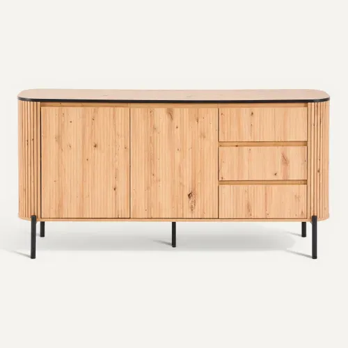 Buffet ADRIAN L.160cm imitation chêne vue de face