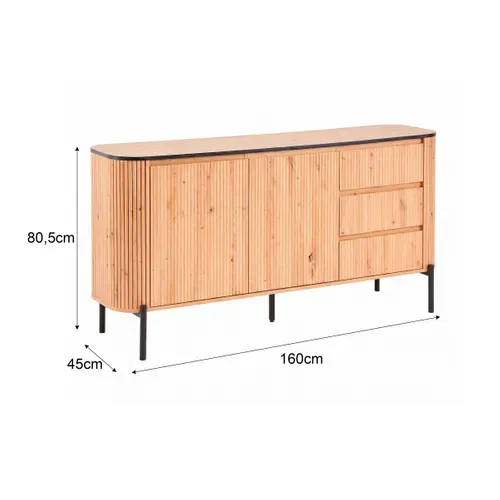 Buffet ADRIAN L.160cm imitation chêne