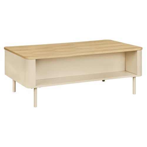 Table basse L.100 cm DANIELLE imitation chêne et beige
