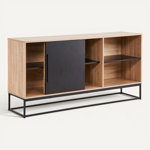 Buffet L.160 cm VINCENTE imitation chêne et noir