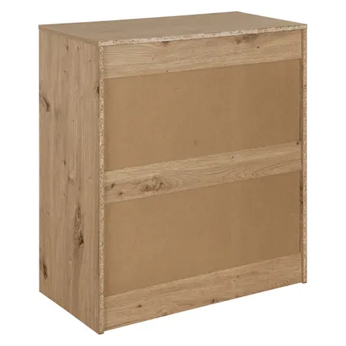 Commode 3 tiroirs PRIMUS imitation chêne vue de derrière