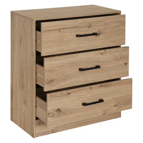 Commode 3 tiroirs PRIMUS imitation chêne