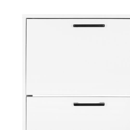 Meuble à chaussure 3 abattants PRIMUS Blanc vue accessoires