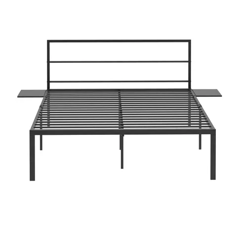 Lit avec sommier 140x190 cm LOIC métal noir