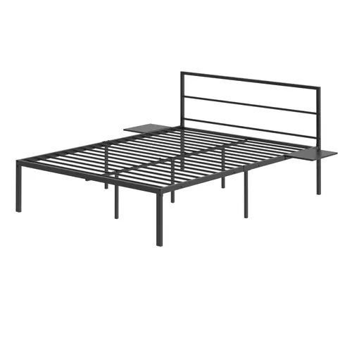 Lit avec sommier 140x190 cm LOIC métal noir