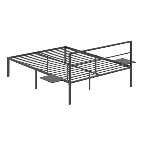 Lit avec sommier 140x190 cm LOIC métal noir