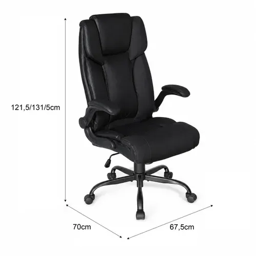Fauteuil de bureau ergonomique réglable BODR tissu noir