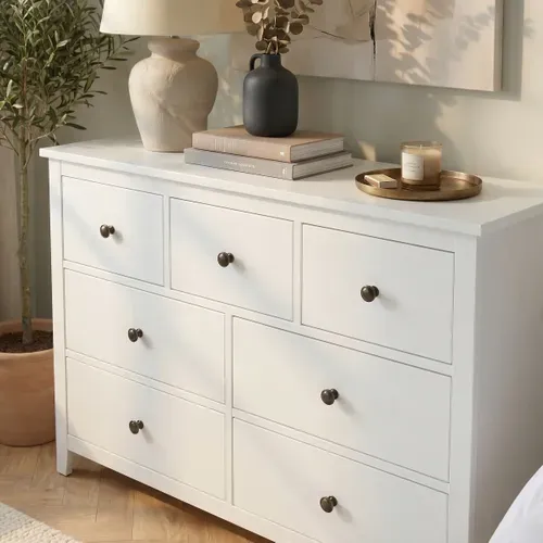 Commode 7 tiroirs L. 109 cm CHARMO blanc