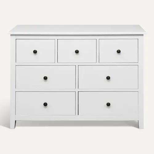 Commode 7 tiroirs L. 109 cm CHARMO blanc vue de face
