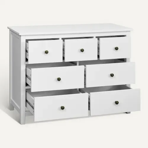 Commode 7 tiroirs L. 109 cm CHARMO blanc