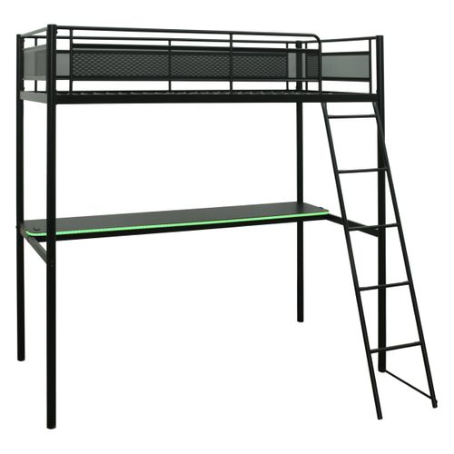 Lit mezzanine 90x190 cm ORIO métal noir