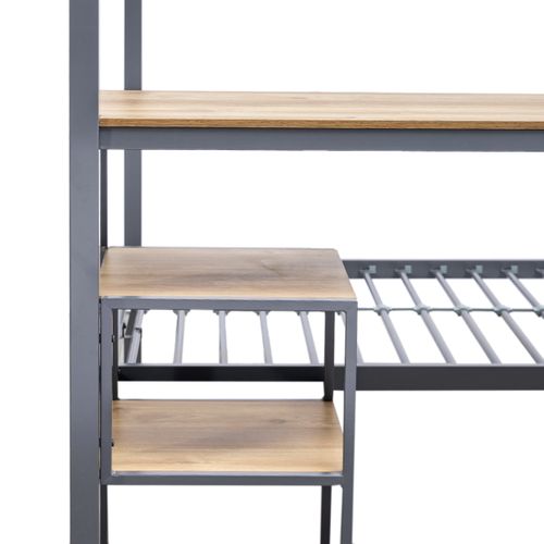 Lit superposé 90x190 cm + 140x190 cm CALEB gris foncé