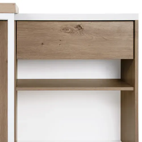 Bureau d'angle RYAN imitation chêne et blanc vue détaillée