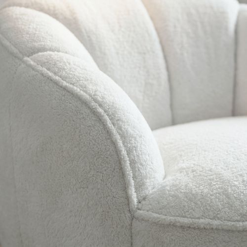Fauteuil ROSALIE tissu blanc vue détaillée