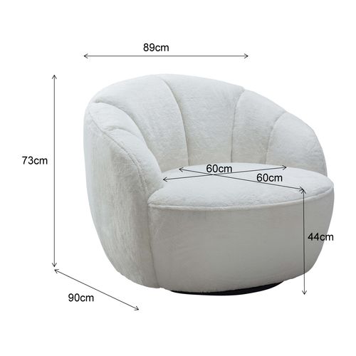 Fauteuil ROSALIE tissu blanc