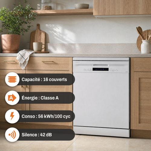 Lave-vaisselle pose libre SIGNATURE SLV16A42W 16 couverts Blanc