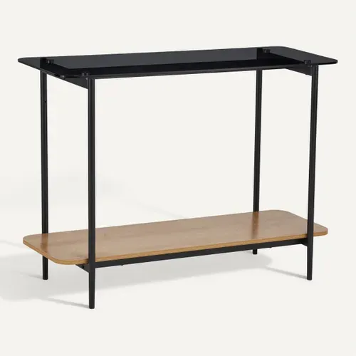 Console EVA Imitation chêne et noir vue 3/4