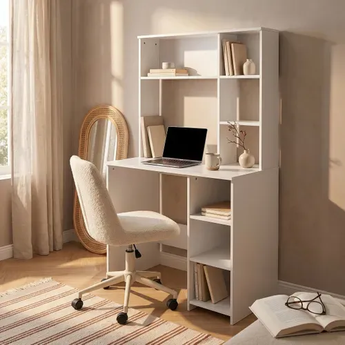 Bureau avec rangements RACHEL blanc