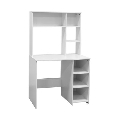 Bureau avec rangements RACHEL blanc vue 3/4