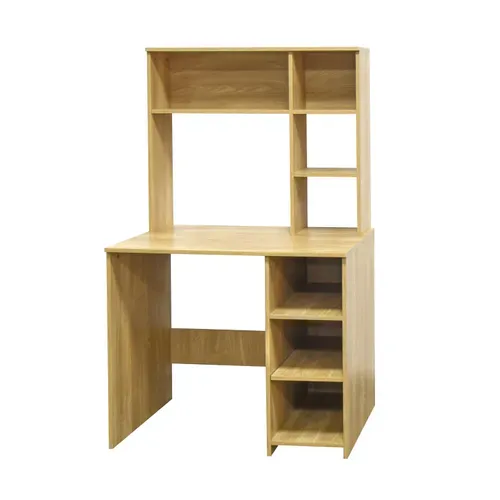 Bureau avec rangements RACHEL imitation chêne vue de profil