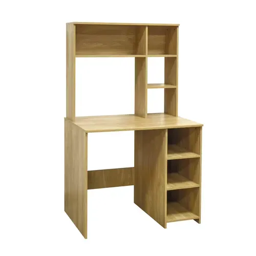 Bureau avec rangements RACHEL imitation chêne vue 3/4