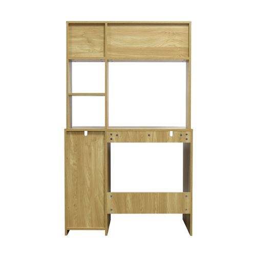 Bureau avec rangements RACHEL imitation chêne vue de derrière