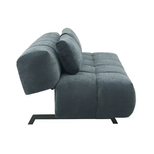 Banquette-lit BUBBLE tissu gris foncé vue de profil