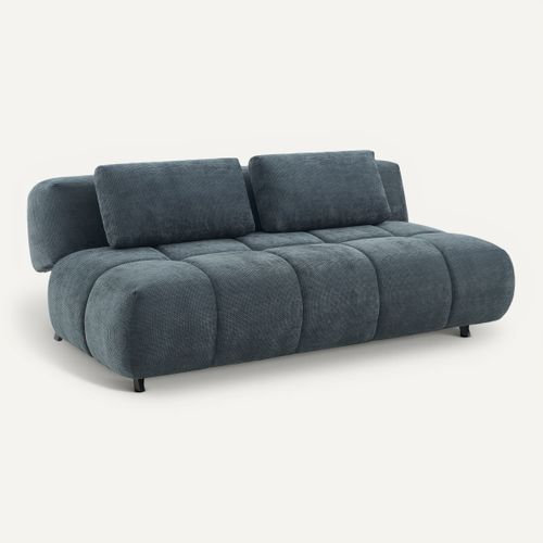 Banquette-lit BUBBLE tissu gris foncé vue 3/4