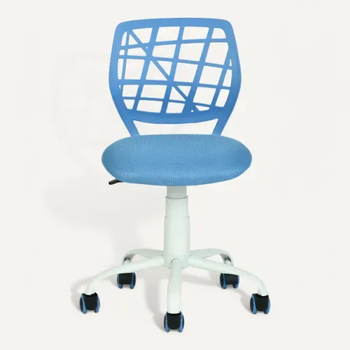 Chaise dactylo réglable SUZY tissu bleu vue de face