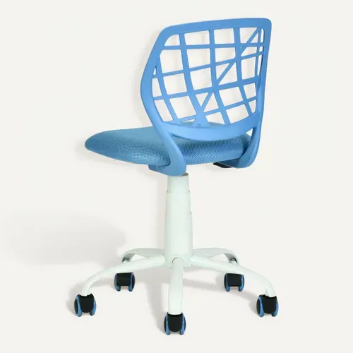 Chaise dactylo réglable SUZY tissu bleu vue de derrière