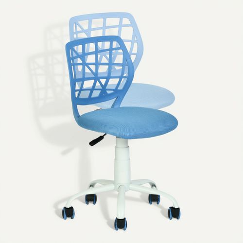 Chaise dactylo réglable SUZY tissu bleu