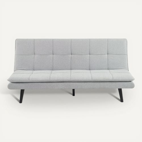 Banquette-lit clic-clac MAGGIE tissu gris clair vue de face