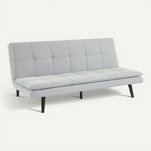 Banquette-lit clic-clac MAGGIE tissu gris clair vue 3/4