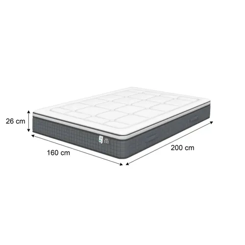 Matelas ressorts avec confort au choix et face été/hiver 160x200 cm SYMBIOZ ép. 26 cm